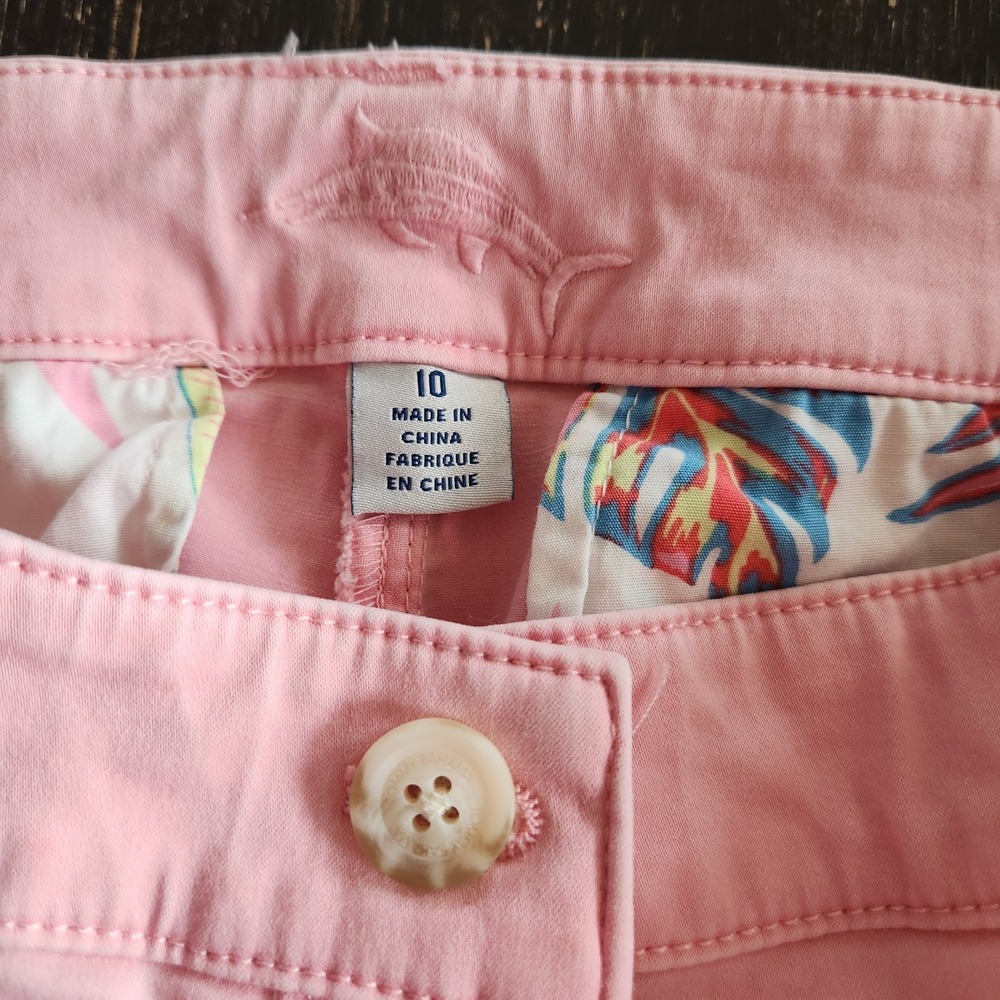 Tommy Bahama Ankle Casual Pants Womens 10 Pink Stretchy Beach Mid Rise 32x28 - Picture 3 of 13